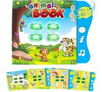 Livre Sonore Animaux pour Enfants 1 2 3 Ans - Imagier Sonore avec 32 Animaux, 90+ Sons et Mélodies, 8 Pages Interactives et Boutons Lumineux - Livre Musical Bébé Éducatif Boxiki Kids