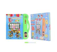 Livre sonore électronique ABC pour Enfants, Livre sonore d'apprentissage, Jouet éducatif interactif avec Stylo pour Enfants de 3 Ans et Plus, matériau ABS 25 x 23,5 cm (Verte)