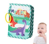 Livre souvenir pour bébé, livre d'pour bébé - Albums photo en tissu pour bébé Livre d'6X8 pouces,Livre d'album sur le thème des dinosaures de première année, jouets doux et sûrs pour bébé et tout-peti