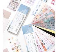 Livre Stickers Scrapbooking - Carnet de Stickers Aesthetic avec Autocollants Décoratifs pour Journaling, Bullet Journal et Planner, Cute Stickers pour Agenda, Carnet, Livre Autocollant Adulte Créatif