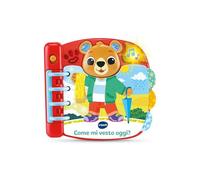 VTech Comment je m'habille aujourd'hui?, Livre Interactif et Sensoriel pour Enfants, Apprenez à associer Vêtements et Météo, Plus de 50 Mélodies Inclus, Pages Interactives, Langue Italienne, Batteries