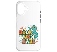 Livre Worm Babe Cute Reader Back to School Love Vintage Coque pour iPhone 16