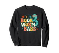 Livre Worm Babe Cute Reader Back to School Love Vintage Sweatshirt