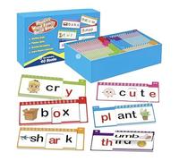 Livres à Flip de Lecture et de Rimes, Livre de Familles de Mots avec Cartes à Flash Phonétiques, Cartes Flash de Mots Frappés, Outil Éducatif pour Apprendre à Lire pour Prégrade et Maternelle