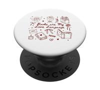 Livres Amour Lecture Saint Valentin Lire Amoureux de Livre Bookish PopSockets PopGrip Adhésif