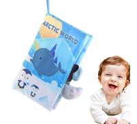 Livres d'activités d'éducation précoce: poids léger de 40,3 g, sangle sensorielle à accrocher à la poussette, accessoire interactif de queue 3D, matériau en peluche lavable | Cadeau de voyage pour