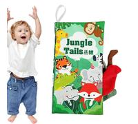 Livres d'animaux froissés, livre en tissu pour queue d'animal,Livres en tissu doux pour tout-petits - Jouet sensoriel Montessori, jouet de poussette pour les voyages en déplacement, cadeau Dashiell