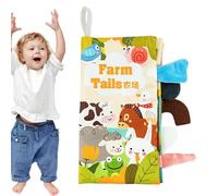 Livres d'animaux froissés, livre en tissu pour queue d'animal | Livres en tissu froissé Touch and Feel,Jouets de voyage pour tout-petits, jouets pour poussette, jouets d'éducation précoce Fanelod