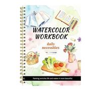 Livres d'aquarelle - Cahier d'exercices de peinture pour débutants | Tutoriels étape par étape, pages , pratique créative, activité d'artiste étudiant, passe-temps scolaire à la maison,
