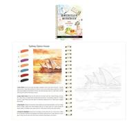 Livres d'aquarelle pour adultes Carnet de coloriage et cahier d'exercices | Avec Tutoriels Étape Par Étape Cahier D'Aquarelle Pour débutant enfant adulte élève amateur d'art artiste