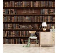 Livres D'Art Vintage En Trois Dimensions Sur Une Étagère Papier Peint 3D Installation Facile Intissé Tapisserie Bureau Salon Canapé Chambre Décoration Murale-400cm×280cm
