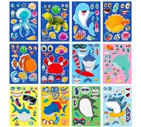Livres d'autocollants avec réutilisables, 12 pièces livres d'autocollants pour garçons et filles âgés 3 à 6 ans, autocollants saisons, contes de fées, animaux marins, livre d'autocollants éducatifs