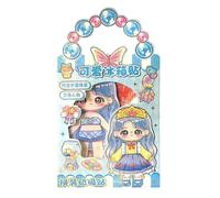 Livres d'autocollants pour filles, autocollants d'habillage | Autocollants réutilisables pour habiller Livre d'activités pour la mode des princesses - Livre d'autocollants Tapis adhésif imperméable