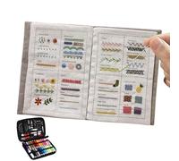 Livres de broderie, livre de points de bricolage avec aiguille et fil, mini kit de de voyage portable pour améliorer vos compétences, pour les débutants et les amateurs de broderie