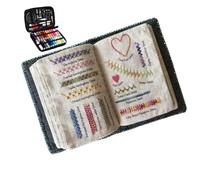 Livres de broderie, livre de points de bricolage avec aiguille et fil, mini kit de de voyage portable pour améliorer vos compétences, pour les débutants et les amateurs de broderie