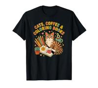 Livres de café et de coloriage pour Chats T-Shirt