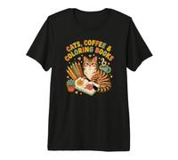 Livres de café et de coloriage pour Chats T-Shirt Haut de Gamme
