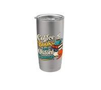 Livres de café et Oxford Commas Grammar Nerd Reading Gobelet isotherme en acier inoxydable double paroi