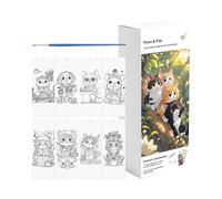 Livres De Coloriage À L'Eau Pour,Kit Cahier de Gribouillages | Livre D'Activité De Peinture Aquarelle À Thème Animaux Mignons - Garçon Fille Élève Maison Voyage École Maternelle Salle Jeu