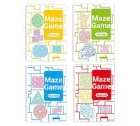 Livres de Labyrinthes, Livre de Jeu de Labyrinthe pour, 4 Pièces Jeu Éducatif Sensoriel Stimulant pour Maternelle Préscolaire Adolescents Filles Garçons