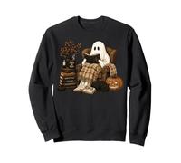 Livres de Lecture de fantômes Mignons pour Halloween Cottagecore Halloween Sweatshirt