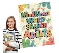 Livres de recherche de mots adultes, recherche de mots de pleine conscience | Mot Find Puzzle Activity - Jeux d'exercice du cerveau, activités de divertissement pour adultes adolescents adolescents