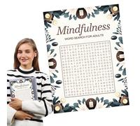 Livres de recherche de mots pour adultes, Mindfulness Word Search - Mot trouver des puzzles | Jeux d'exercices cérébraux, activités de divertissement pour les adolescents âgés
