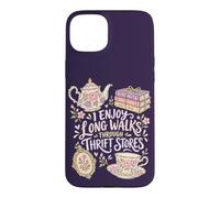Livres de thé Vintage Long Walks pour Amateurs de friperies Coque pour iPhone 15 Plus