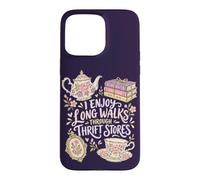 Livres de thé Vintage Long Walks pour Amateurs de friperies Coque pour iPhone 15 Pro Max