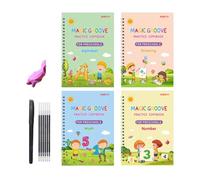 Livres de traçage pour - Cahier d'exercices d'écriture magique rainuré, guide de pratique préscolaire, entraîneur de compétences de dessin de lettres et de chiffres | Ressource d'activités