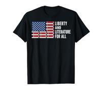 Livres Drapeau américain Patriotique littérature Liberty Reading T-Shirt Graphique avec Valeur