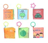 Livres en Tissu Doux pour bébé, Livre Cognitif Lavable pour Tout-Petits, Jouet éducatif Précoce pour Le Développement Visuel, Lot de 6 (Coffret Cadeau amélioré de 6 Livres)