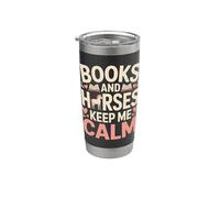 Livres et chevaux Keep Me Calm Reader Equestrian Gobelet isotherme en acier inoxydable double paroi