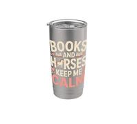 Livres et chevaux Keep Me Calm Reader Equestrian Gobelet isotherme en acier inoxydable double paroi
