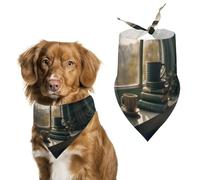 Livres et tasses Bandana pour chien Triangle Écharpe lavable en polyester Bavoirs pour chien mignon bandana pour chiens de taille moyenne et grande taille chiots et chats