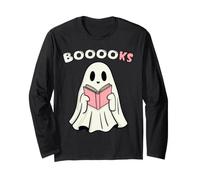 Livres Ghost Reading Cute Halloween Book Lover Manche Longue