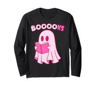 Livres Ghost Reading Cute Halloween Book Lover Manche Longue