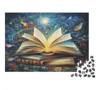 Livres Magiques Puzzles 1000 Pieces Cadeau Unique Connaissance Cosmique Jeu Éducatif Défi Jouet À De Qualité Supérieure Peinture Art pour Adultes Et Enfants À Partir De 14 Ans 1000pcs (75x50cm)
