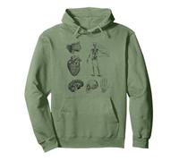 Livres médicaux Anciens Illustrations d'anatomie Vintage Sweat à Capuche