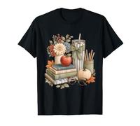 Livres pour Enseignants d'automne - Café - Esthétique T-Shirt Graphique avec Valeur