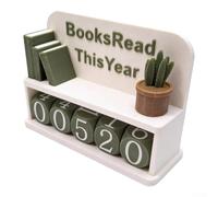 Livres Read This Year Sign Reading Progress Annual Recorder Bibliothèque Décor Impression 3D Visuel Livre Compte Accessoire de motivation (Blanc1)