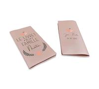 Livret de Famille personnalisé, idée cadeau personnalisable, cadeau mariage original, Protège Livret de Famille Nacré Rose Coeur - CL0065c