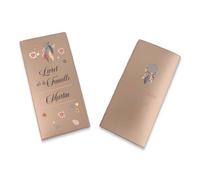 Livret de Famille personnalisé, idée cadeau personnalisable, cadeau mariage original, Protège Livret de Famille motif Plumes Attrape rêves- SP0102a (Nacré Ambre)