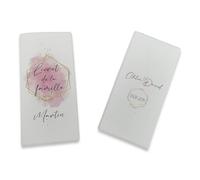 Livret de Famille personnalisé, idée cadeau personnalisable, cadeau mariage original, Protège Livret de Famille motif Cadre or - SP0114a (Blanc)