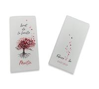 Livret de Famille personnalisé, idée cadeau personnalisable, cadeau mariage original, Protège Livret de Famille motif Arbre de Vie - SP0128a (Blanc)