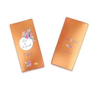 Livret de Famille personnalisé, idée cadeau personnalisable, cadeau mariage original, Protège Livret de Famille motif Plumes de couleurs - SP0110a (Nacré Orange)