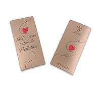 Livret de Famille personnalisé, idée cadeau personnalisable, cadeau mariage original, Protège Livret de Famille Nacré Ambre Coeur - CL0065b