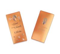Livret de Famille personnalisé, idée cadeau personnalisable, cadeau mariage original, Protège Livret de Famille motif Plumes Attrape rêves- SP0102a (Nacré Orange)