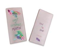 Livret de Famille personnalisé, idée cadeau personnalisable, cadeau mariage original, Protège Livret de Famille Floral - CL0129a (Nacré Rose)