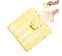 Livret D'épargne 30 Enveloppes - Conception Du Système De Défi D'économie D'argent, Structure De L'organisateur De Budget En PU Imperméable, Accessoire De Fermeture Sécurisée À Boucle Magnétique | Sol